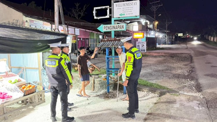Ciptakan Kamseltibcarlantas, Satuan Lalu Lintas Polres Rote Ndao Tingkatkan Patroli Malam