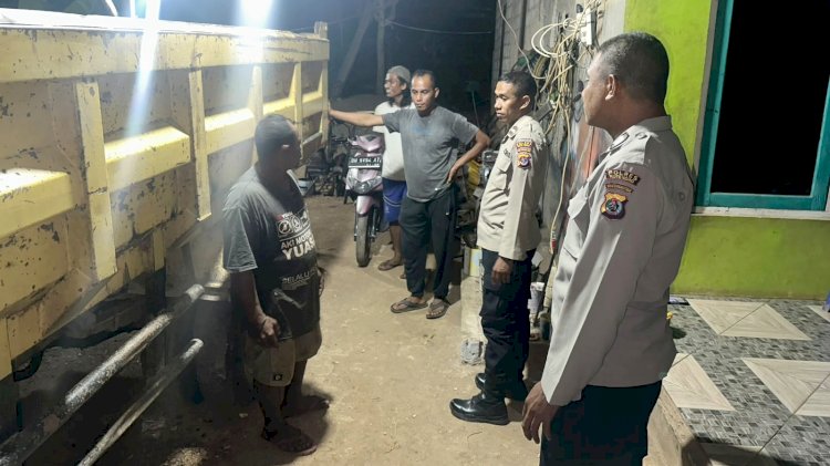 Patroli Malam Polsek Rote Tengah, Sambangi Warga dan Sampaikan Pesan Kamtibmas