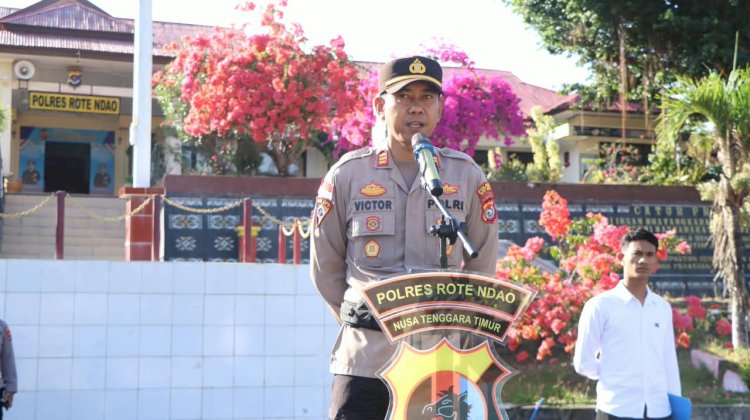 Apel Jam Pimpinan, Kabag Ops Polres Rote Ndao Tekankan Kedisiplinan